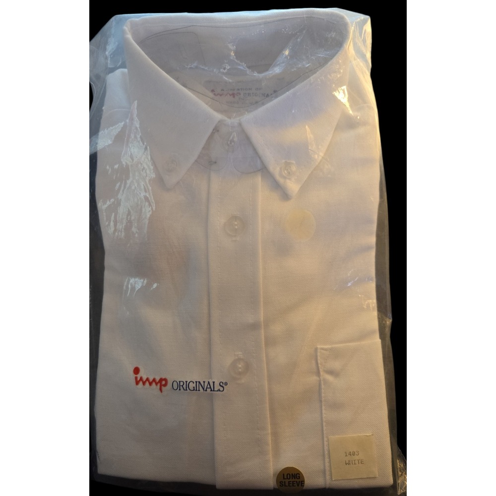 VTG Imp Originals Boys White L/S Button‎ Down Dress Shirt Size 8 NEW Vintage